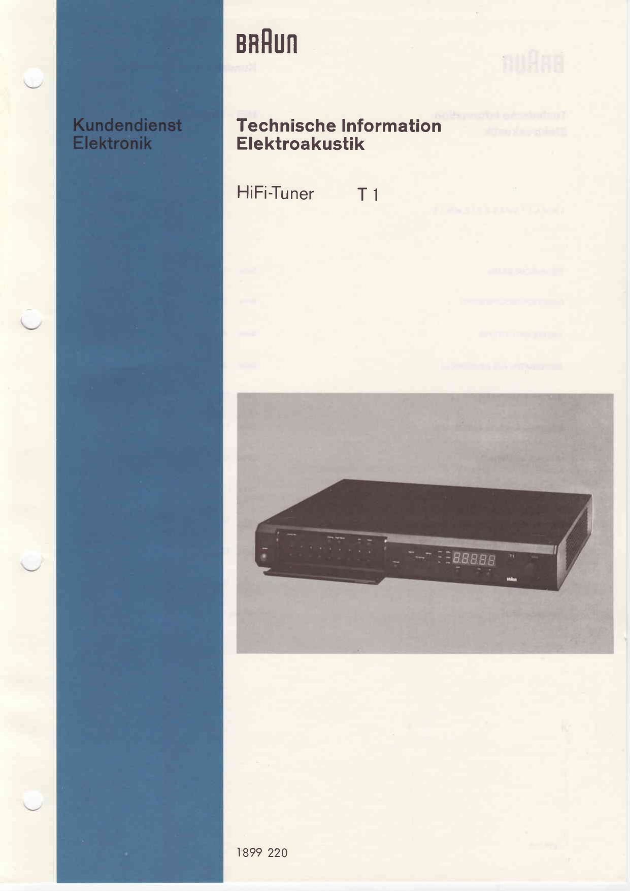 Braun T 1 Service Manual