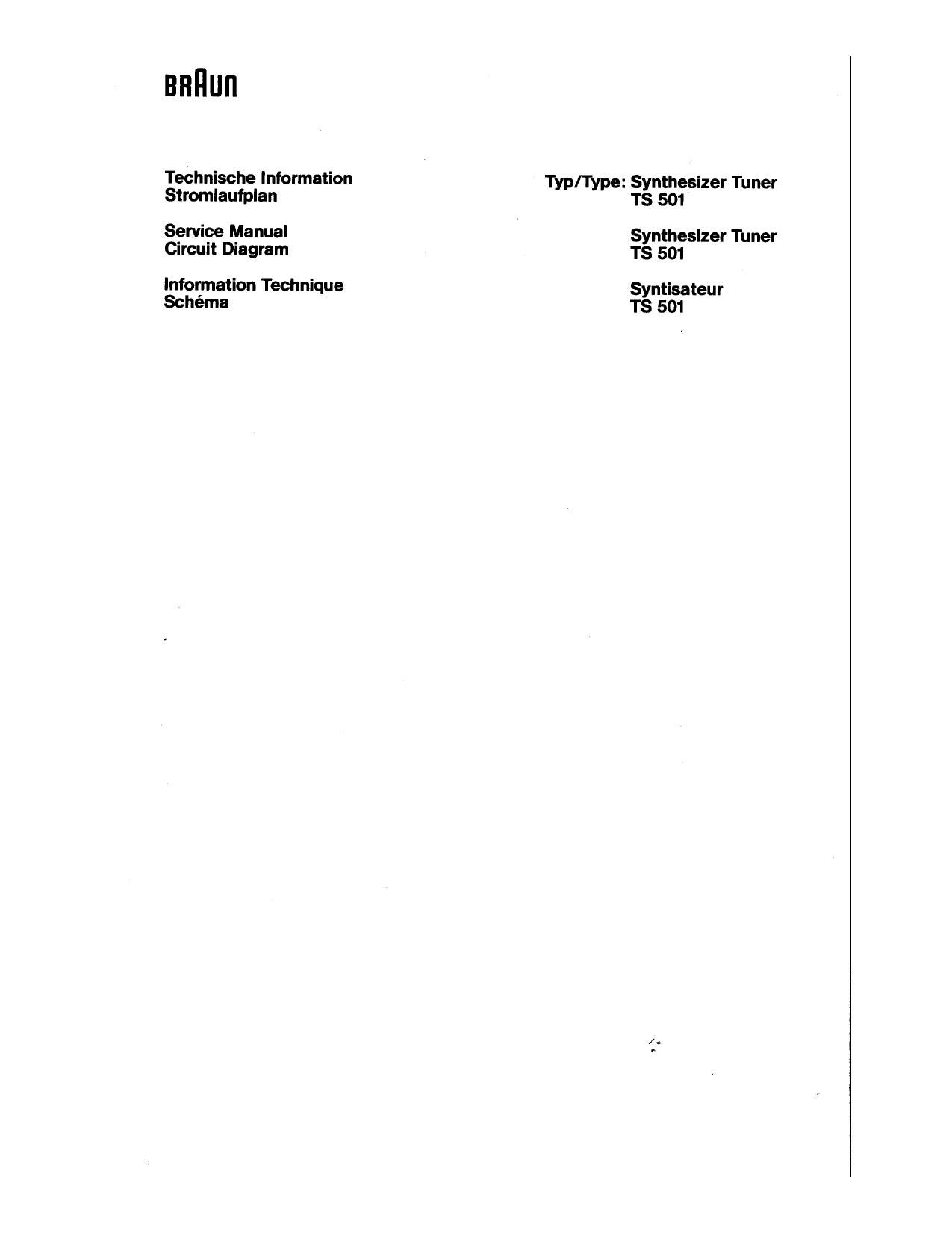 Braun TS 501 Schematic