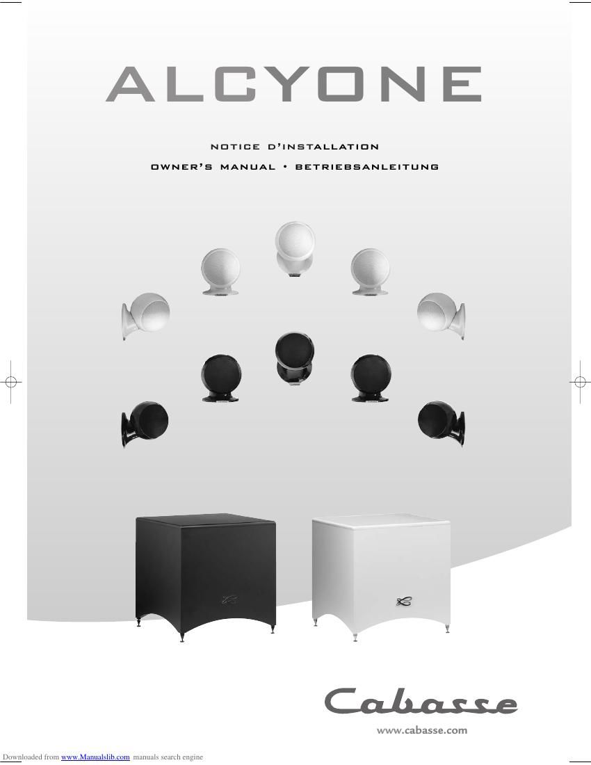 Cabasse ALCYONE Owners Manual