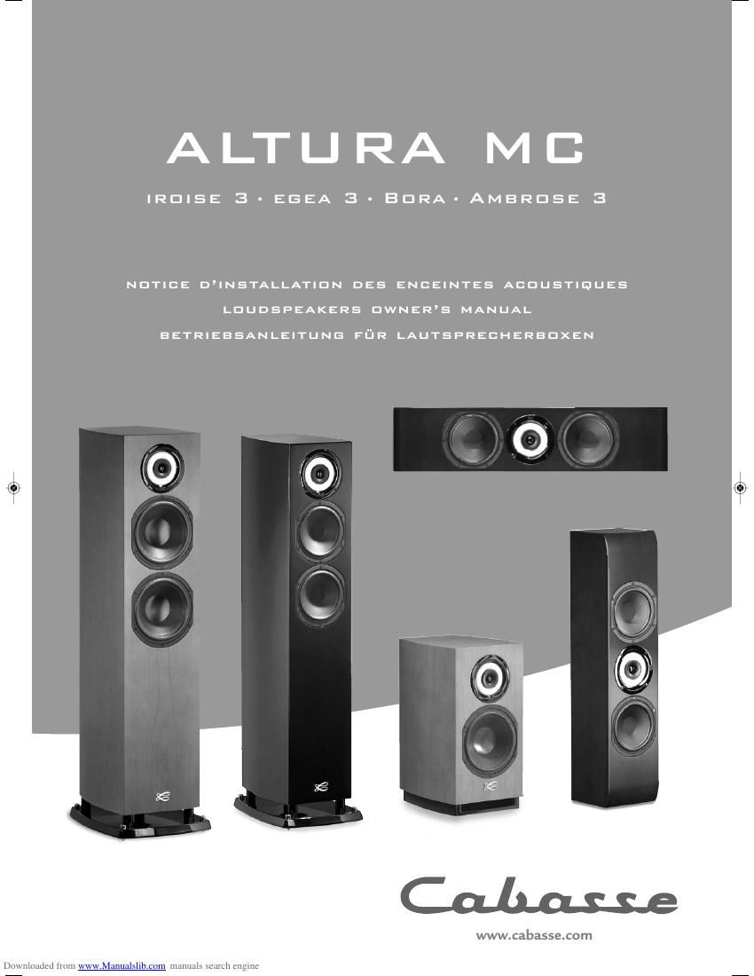 Cabasse ALTURA MC Owners Manual