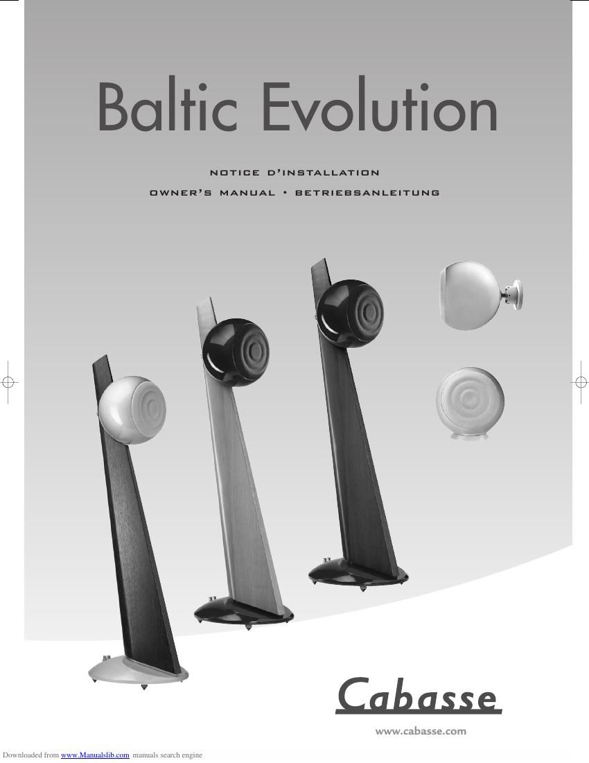 Cabasse BALTIC EVOLUTION Owners Manual