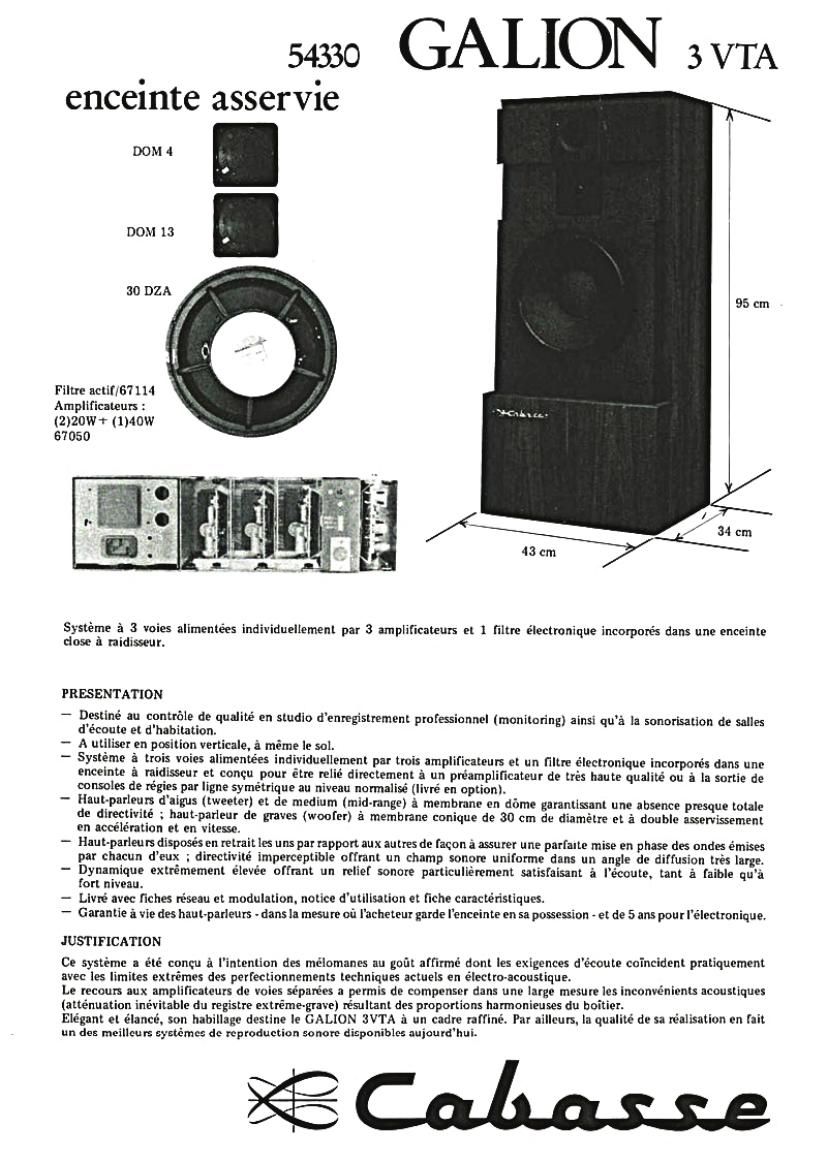 Cabasse Galion 3 VTA Brochure