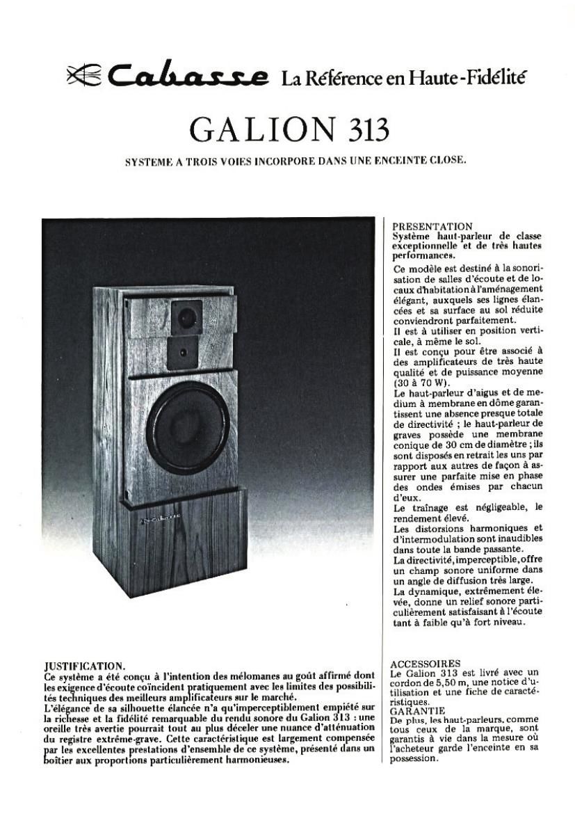Cabasse Galion 313 Brochure