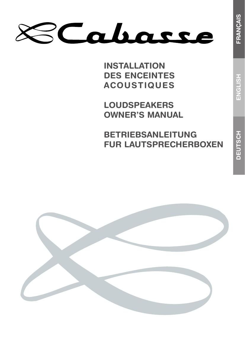 Cabasse Loudspeakers Owners Manual