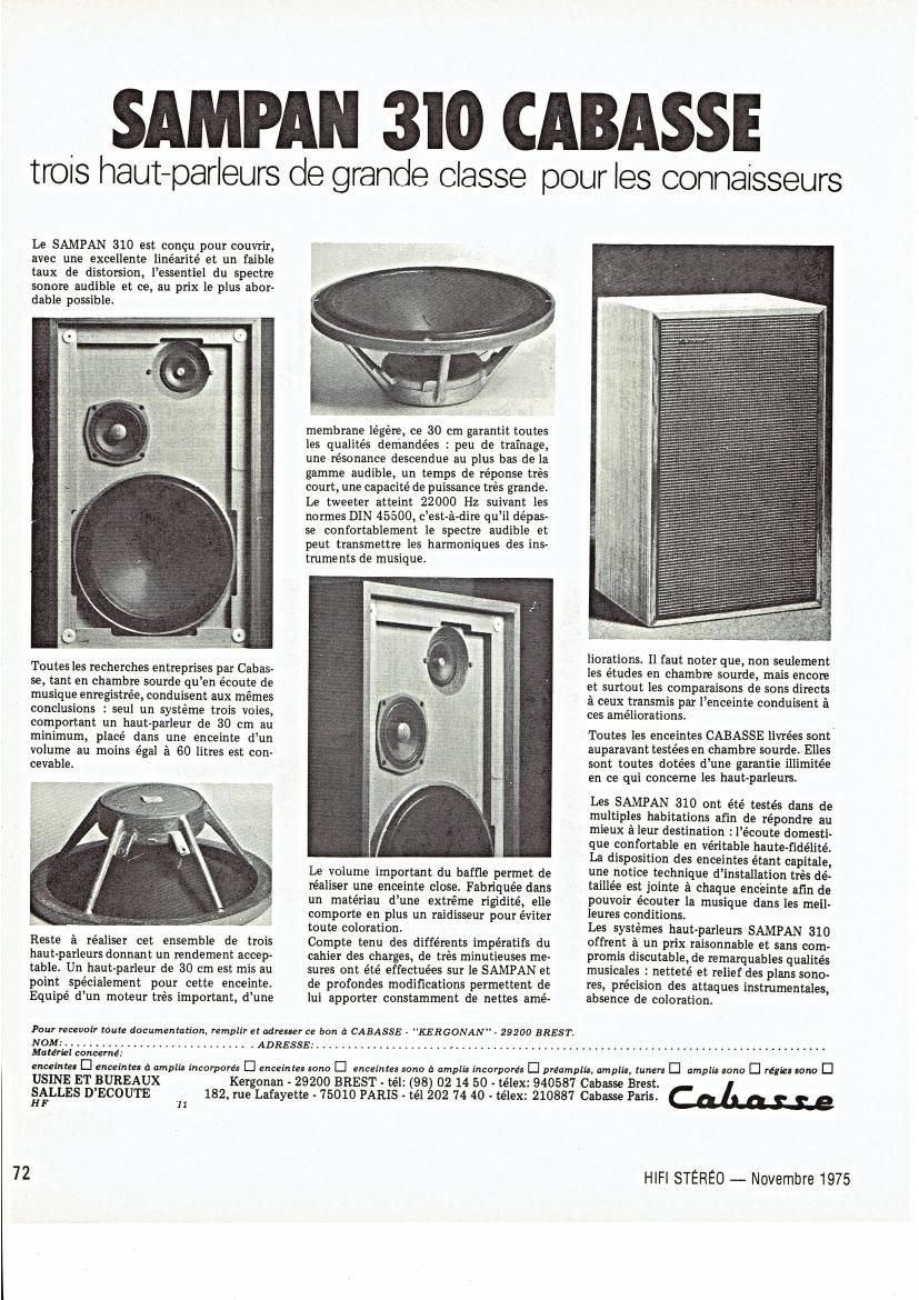Cabasse Sampan 310 1975 Review
