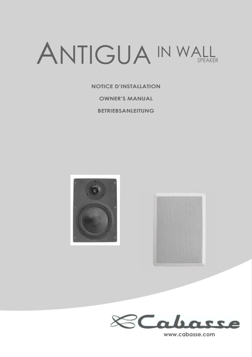 cabasse antigua inwall owners manual