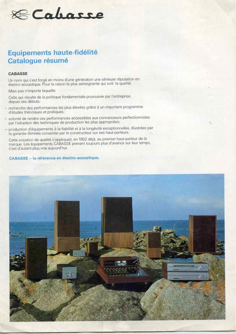 cabasse catalog 1975 Catalog