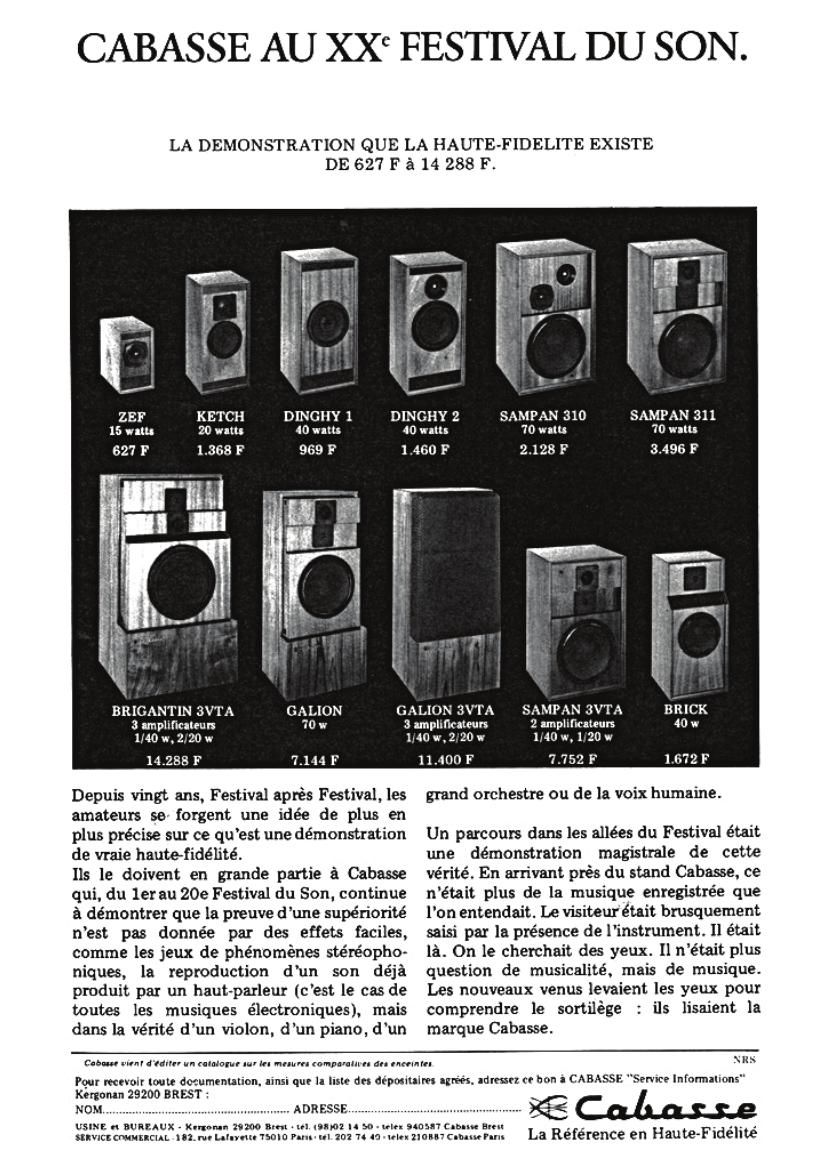 cabasse catalog 1978 Review