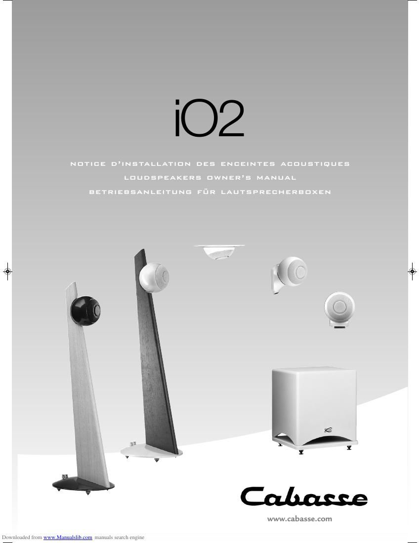 Cabasse IO2 Owners Manual