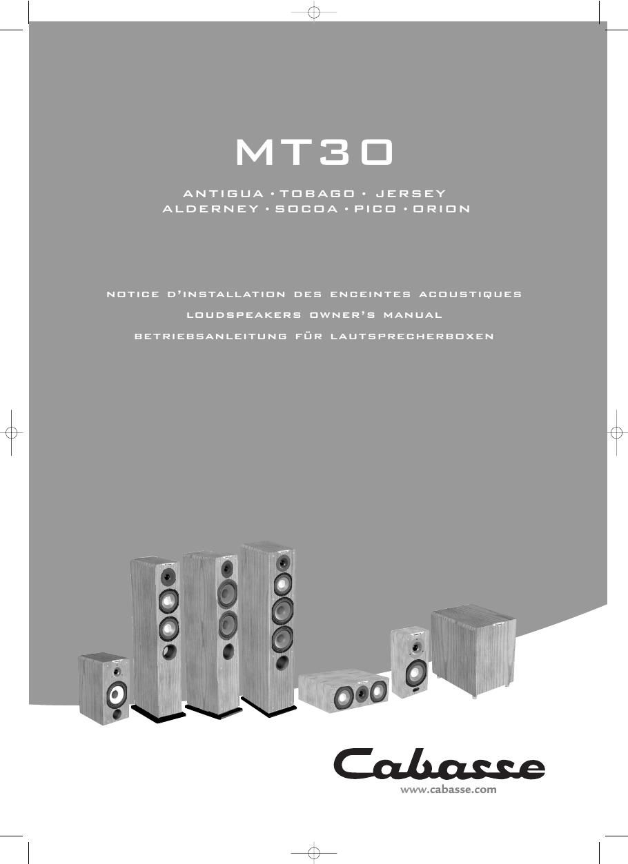 Cabasse MT 30 Owners Manual