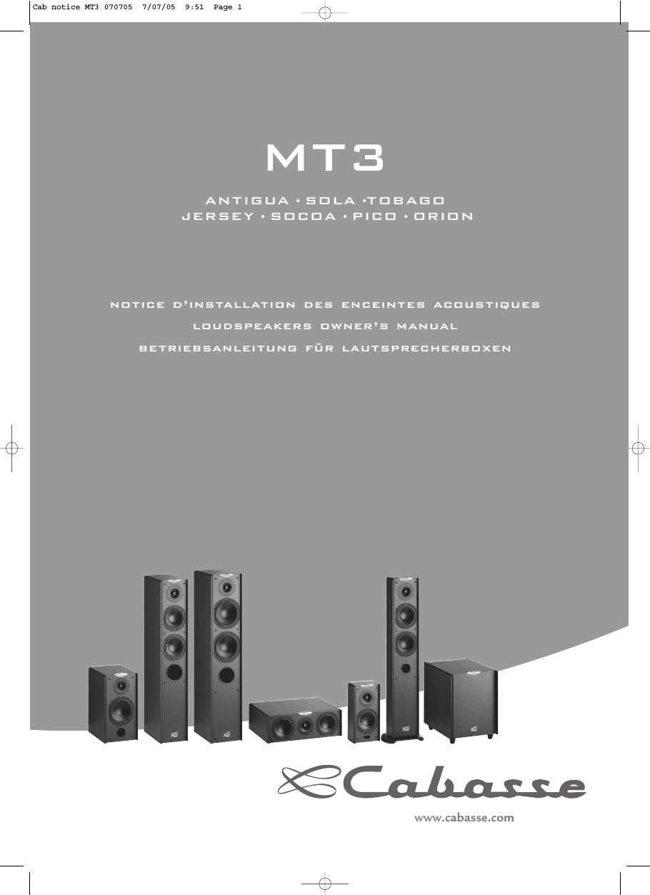 cabasse mt 3 owners manual