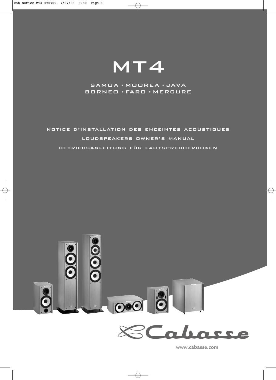 cabasse mt 4 owners manual