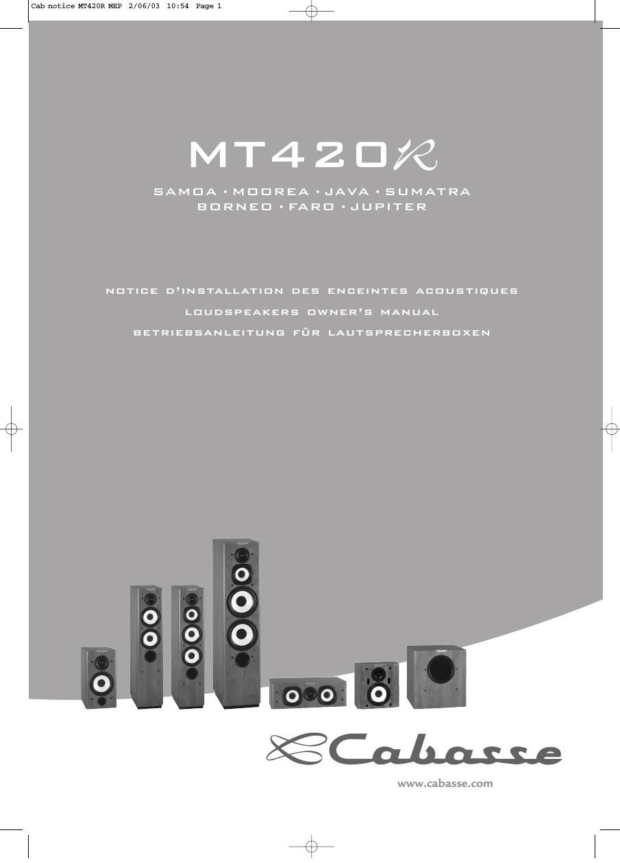 cabasse mt 420 r owners manual