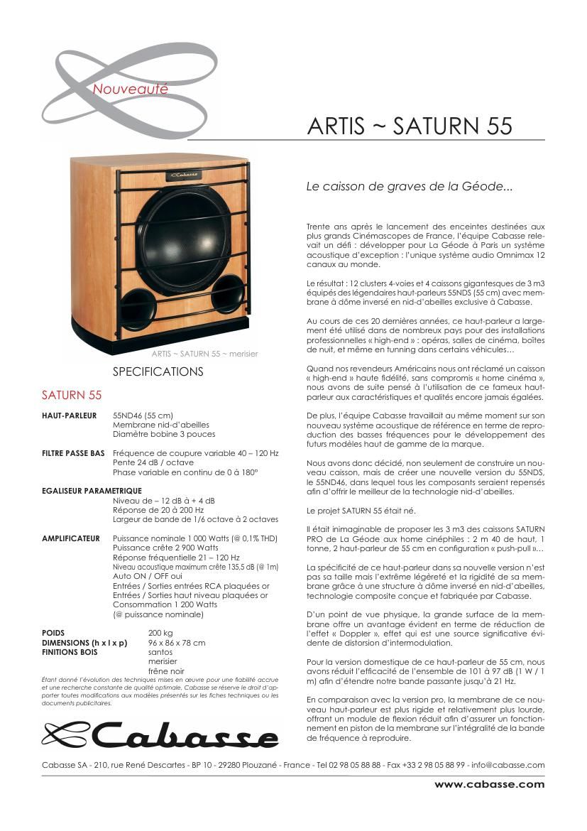 cabasse saturn brochure