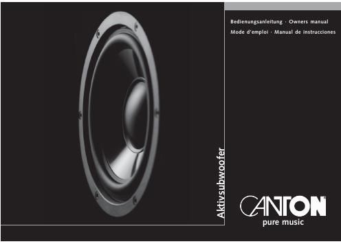 canton aktivsubwoofer owners manual