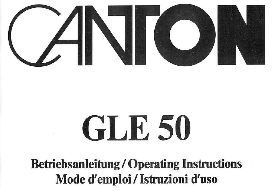 canton gle 50 manual