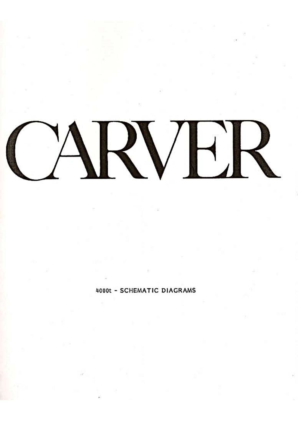 Carver 4000T Schematic