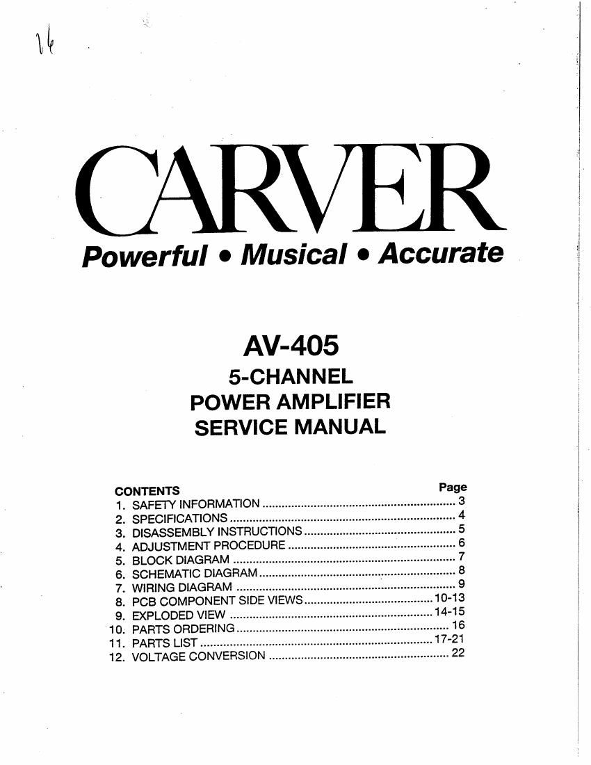 Carver AV405 sur sm