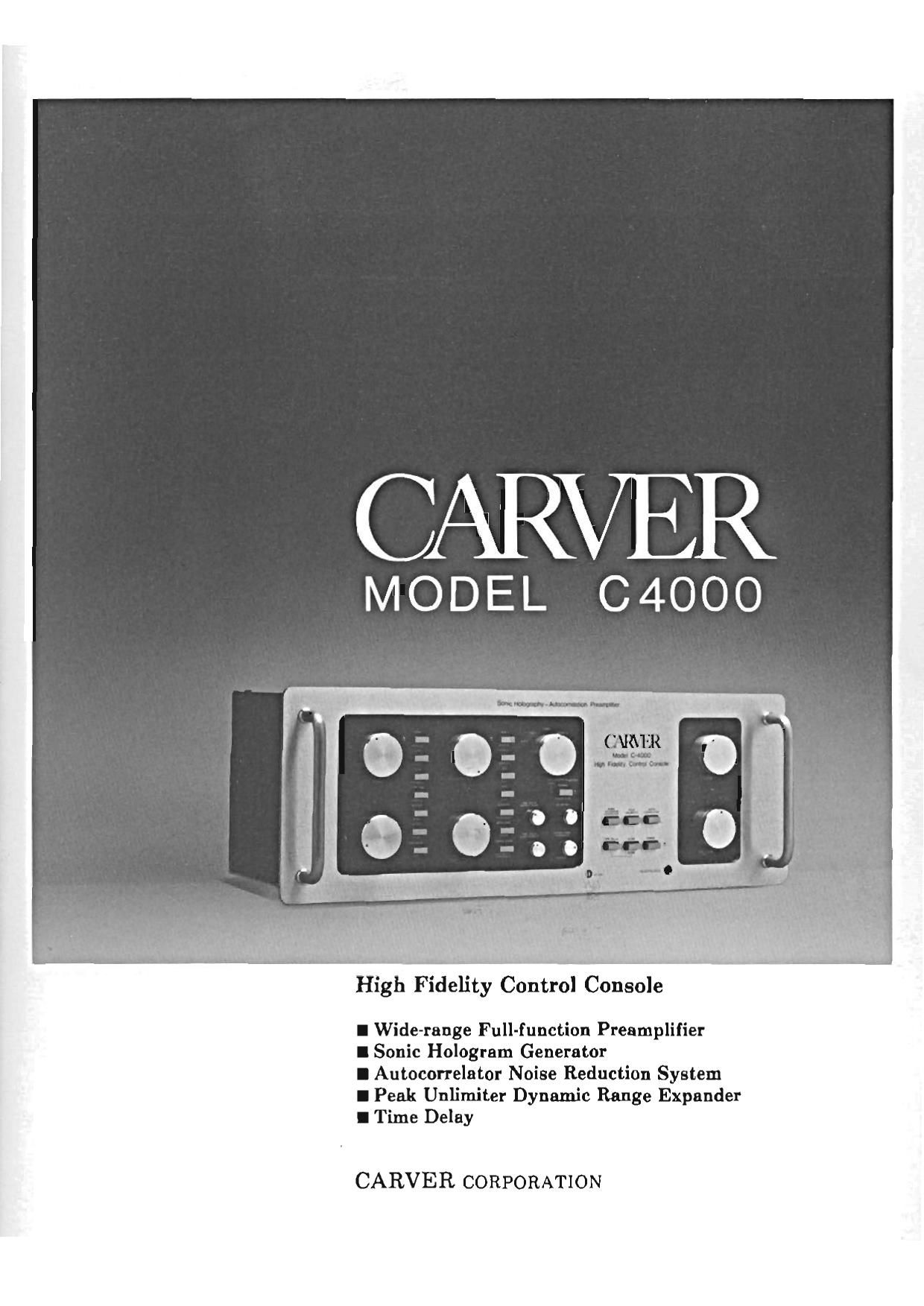 Carver C 4000 Owners Manual