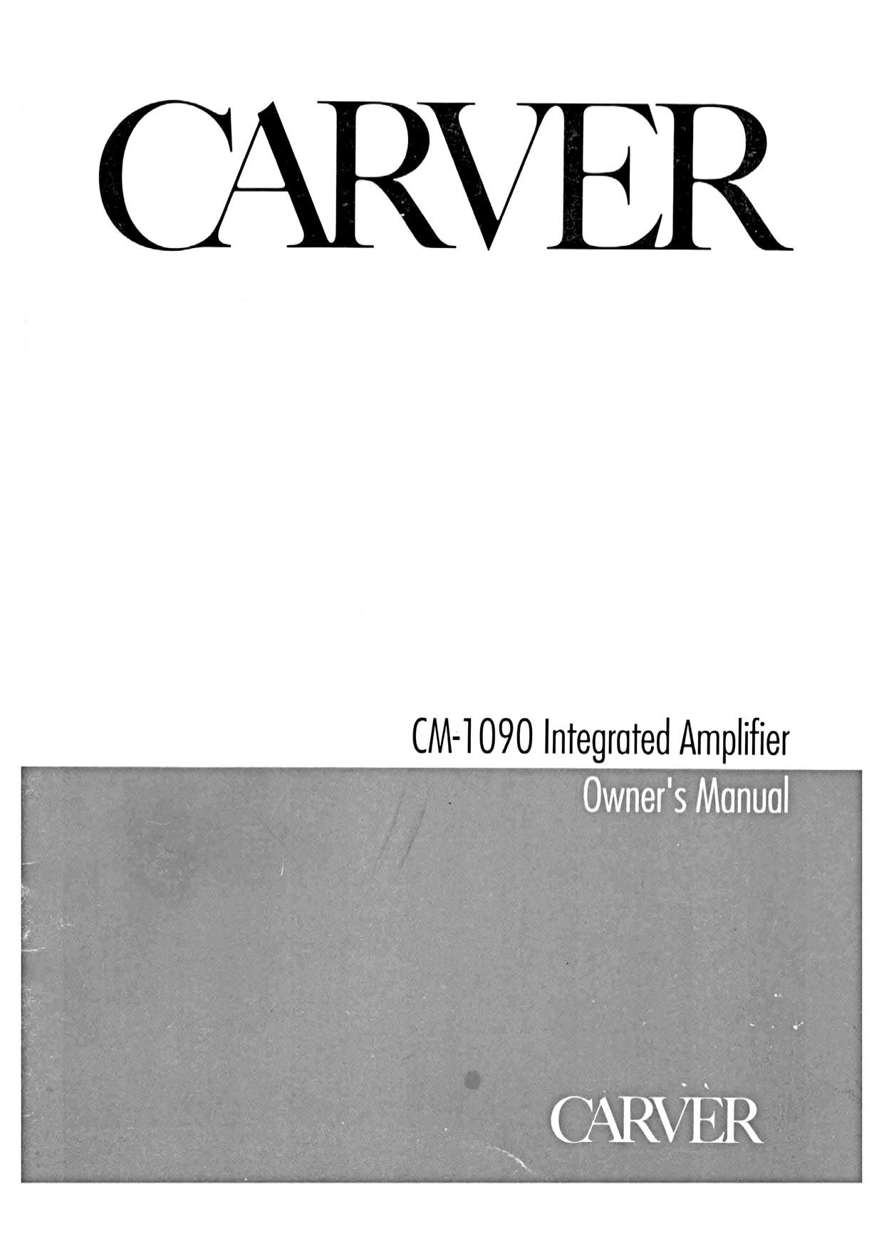 Carver CM 1090 Owners Manual