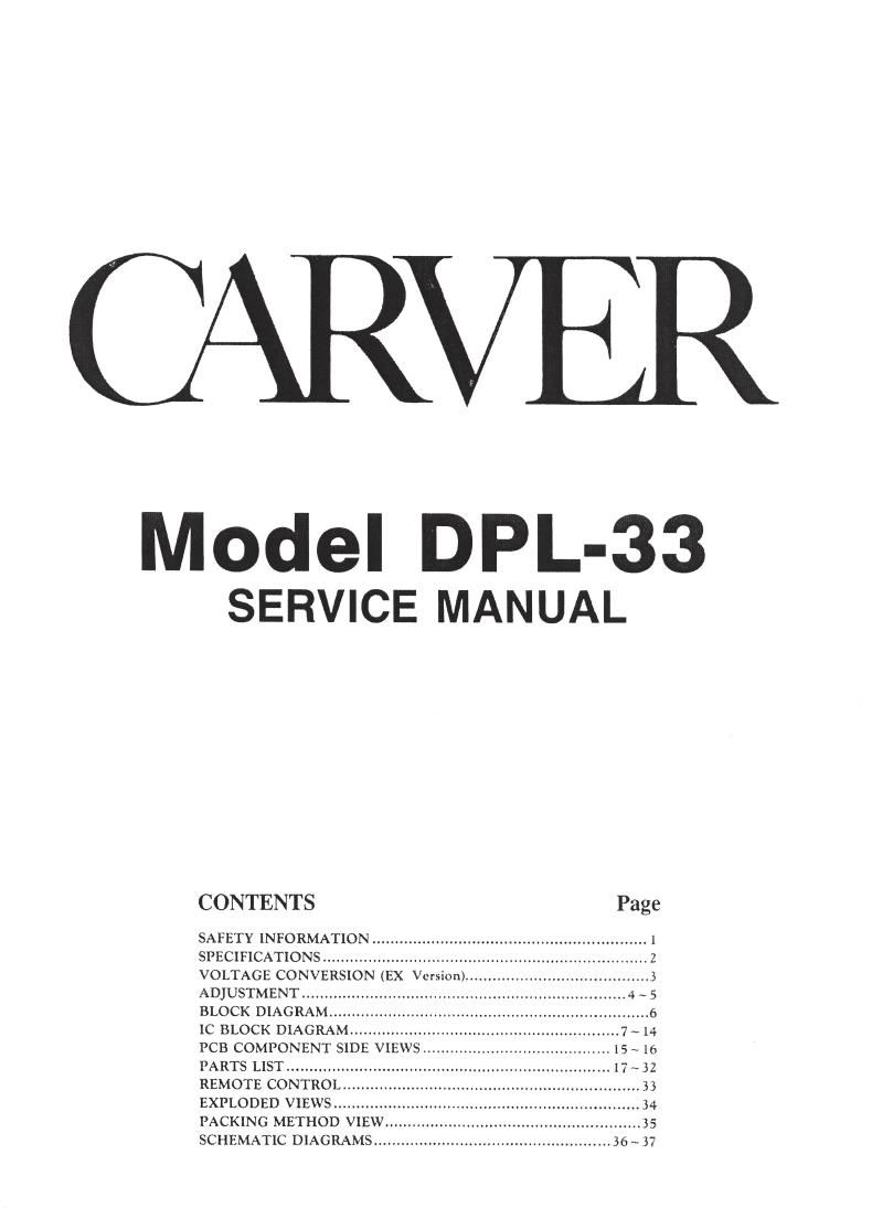 Carver DPL33 sp sm