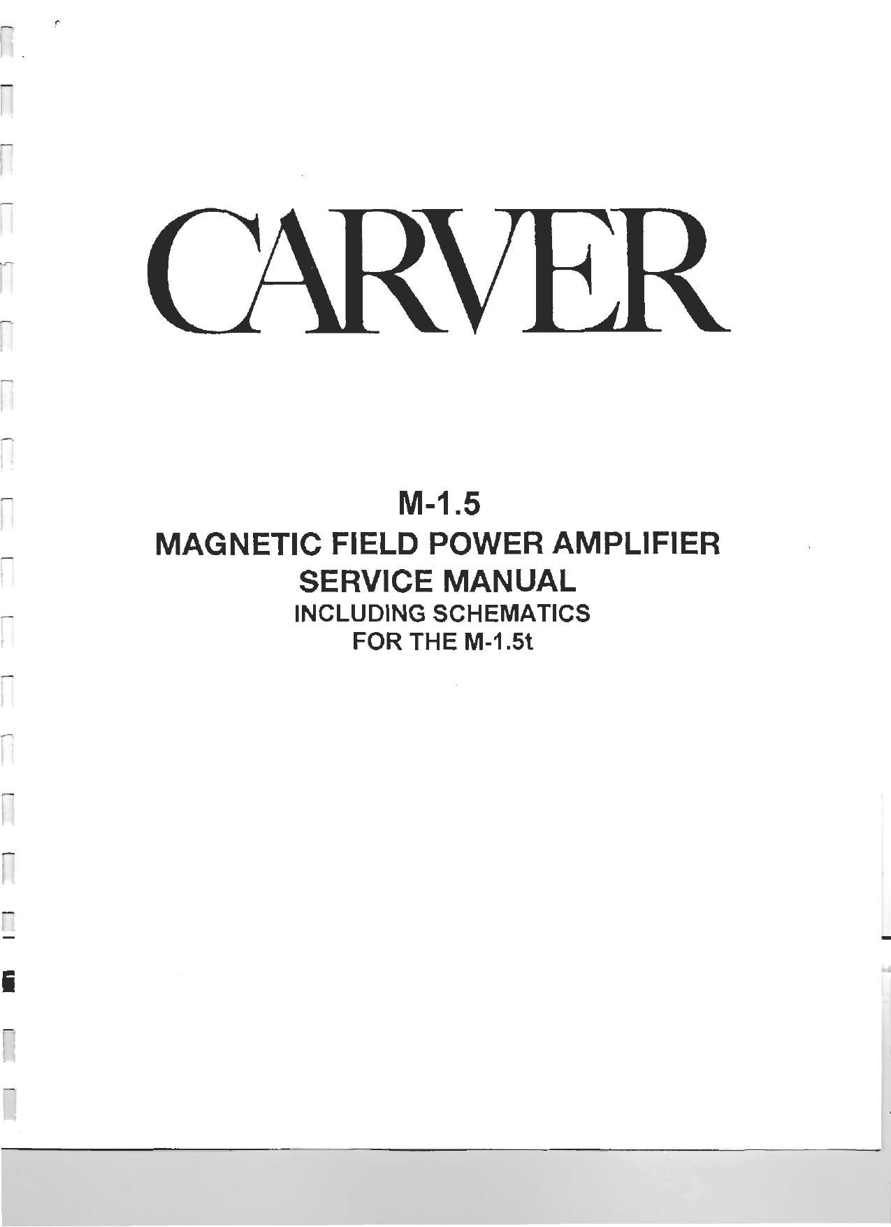 Carver M1.5 Service Manual