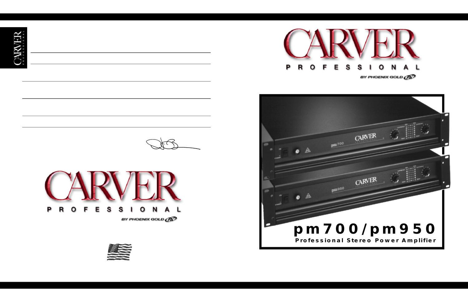 Carver PM 700 Owners Manual