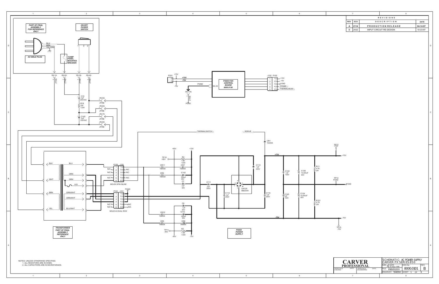 Carver PX850 pwr sch