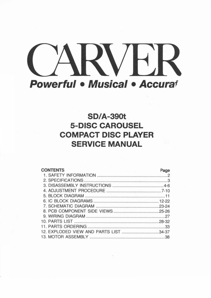 Carver SDA390T cd sm