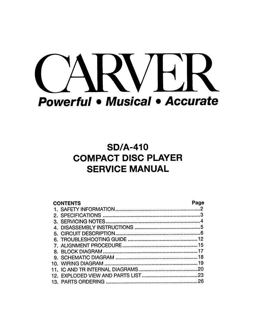 Carver SDA410 cd sm