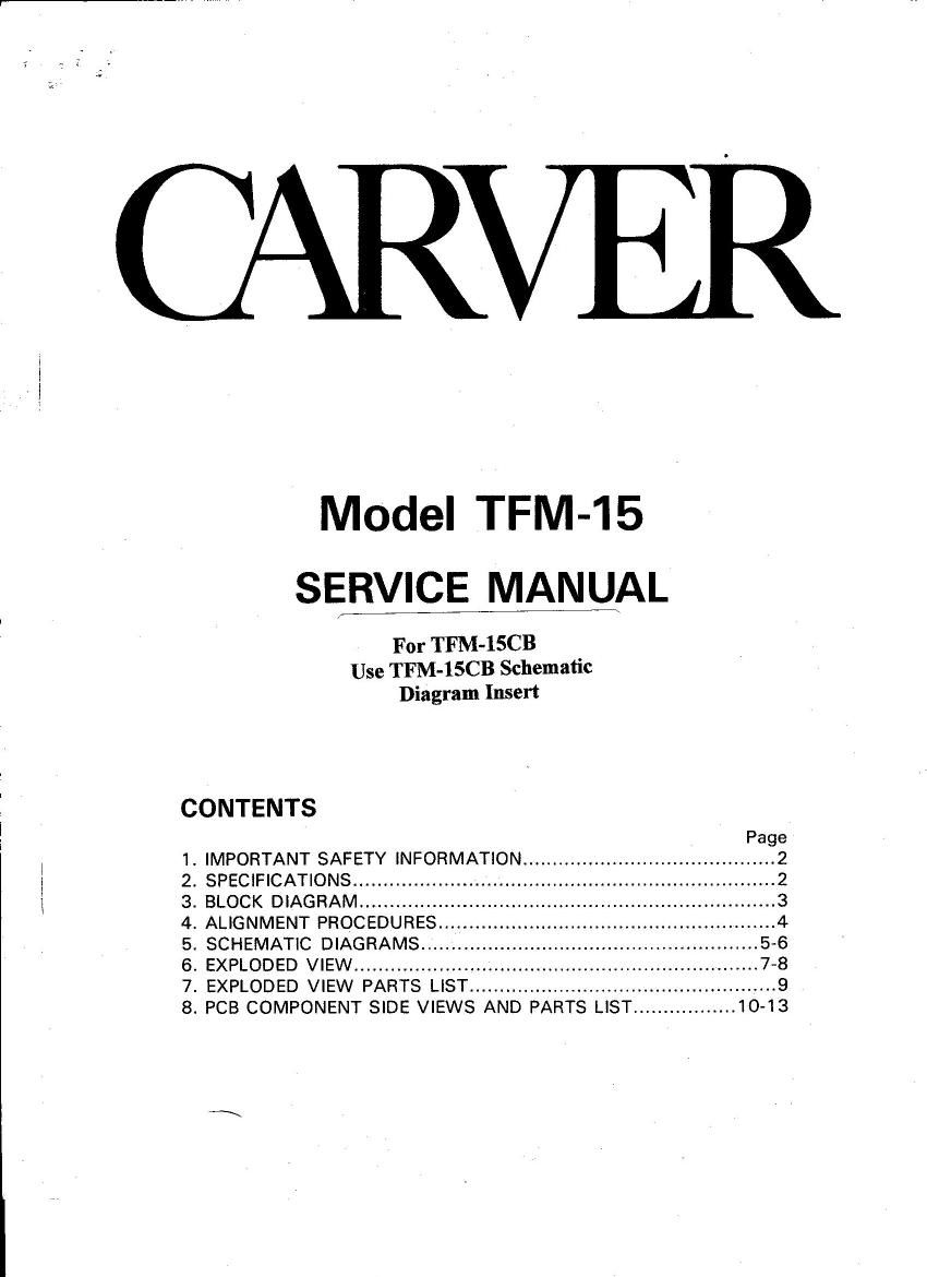 Carver TFM15CB pwr sch