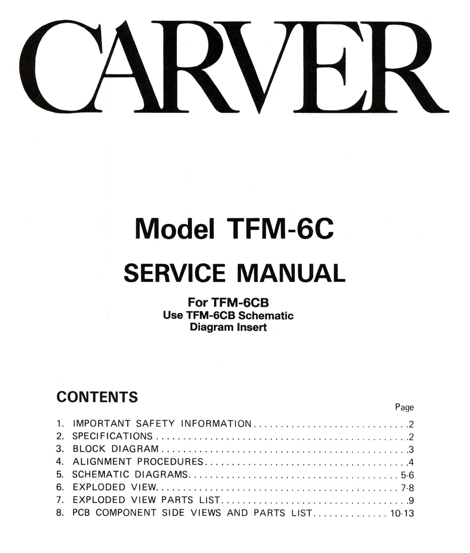 Carver TFM6C pwr sm