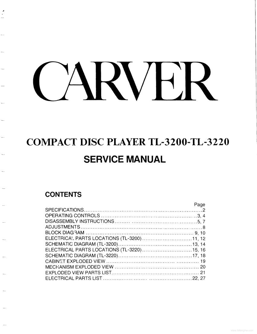 Carver TL3200 cd sm