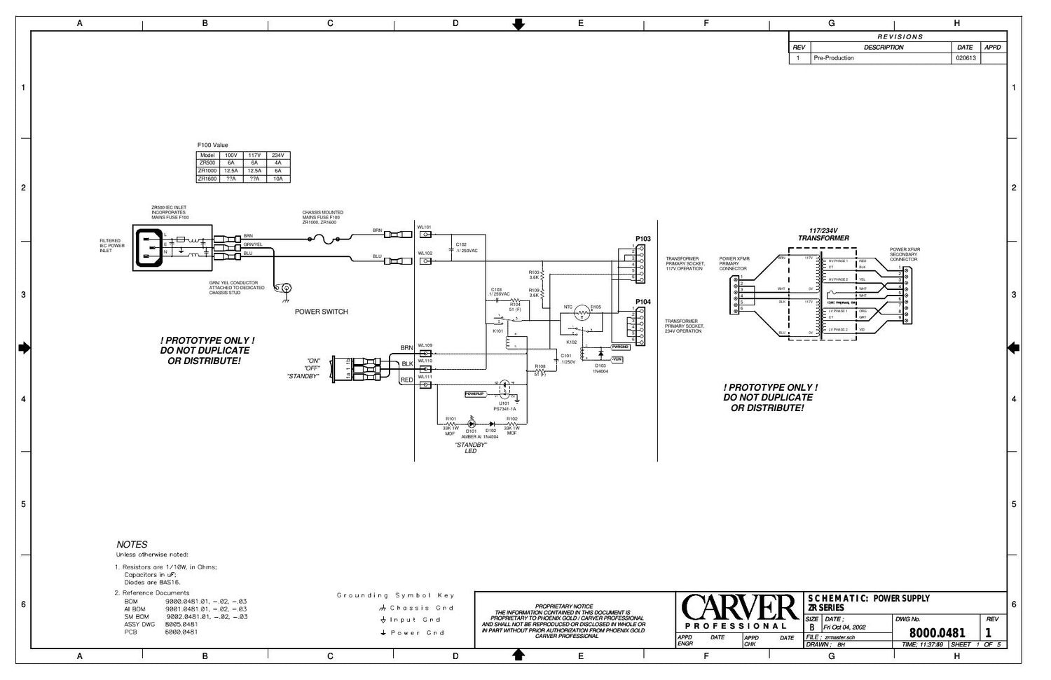 Carver ZR Series amp sch