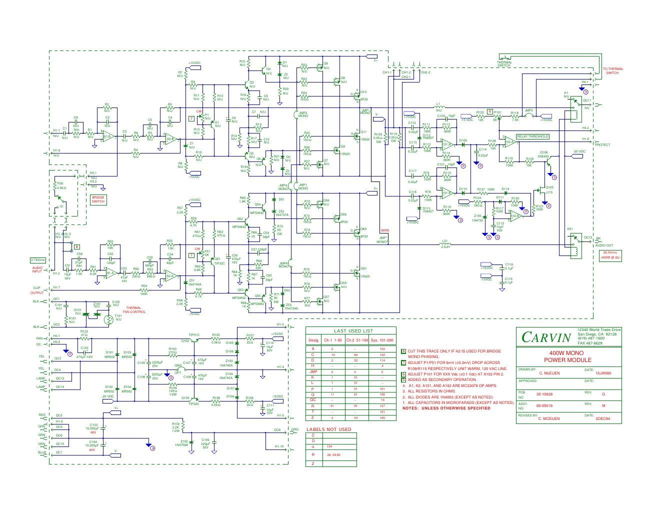 carvin 400 w schematic