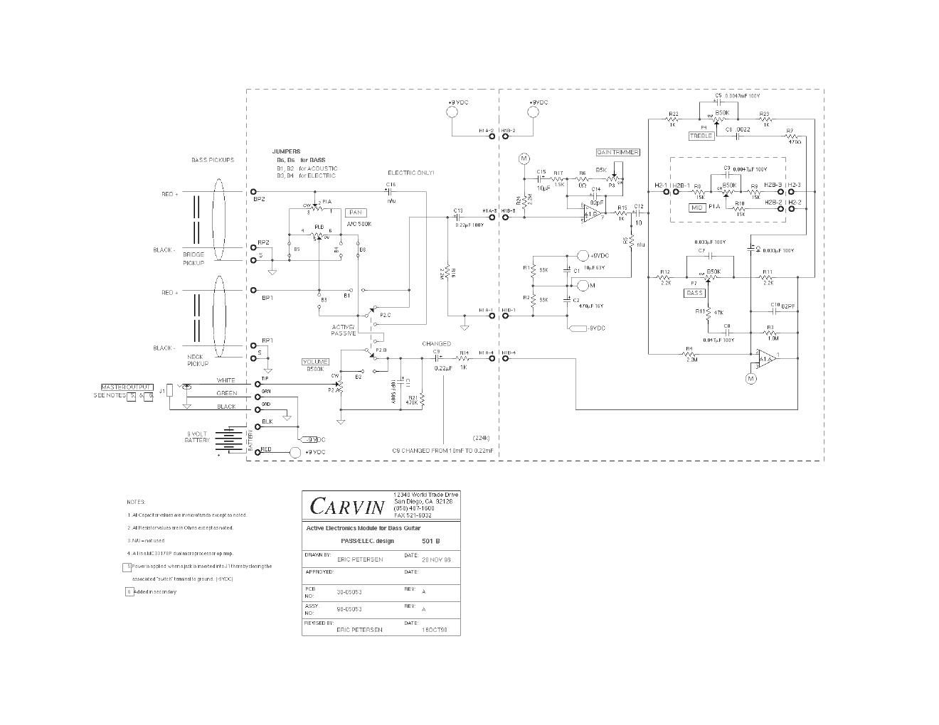 carvin 501 b active bass module schematic