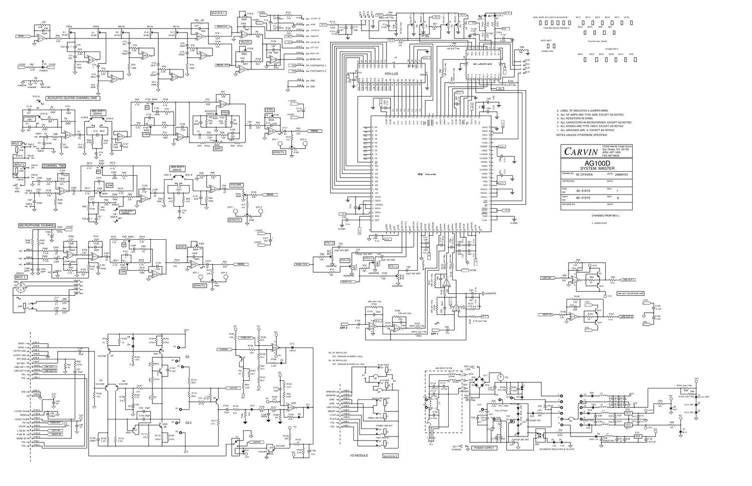 carvin ag 100d acoustic amp rev k schematic