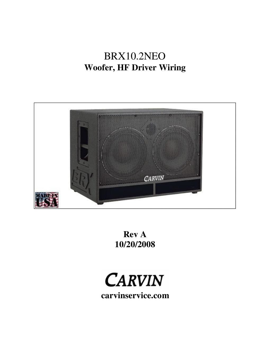 carvin brx 10 2 neo brochure