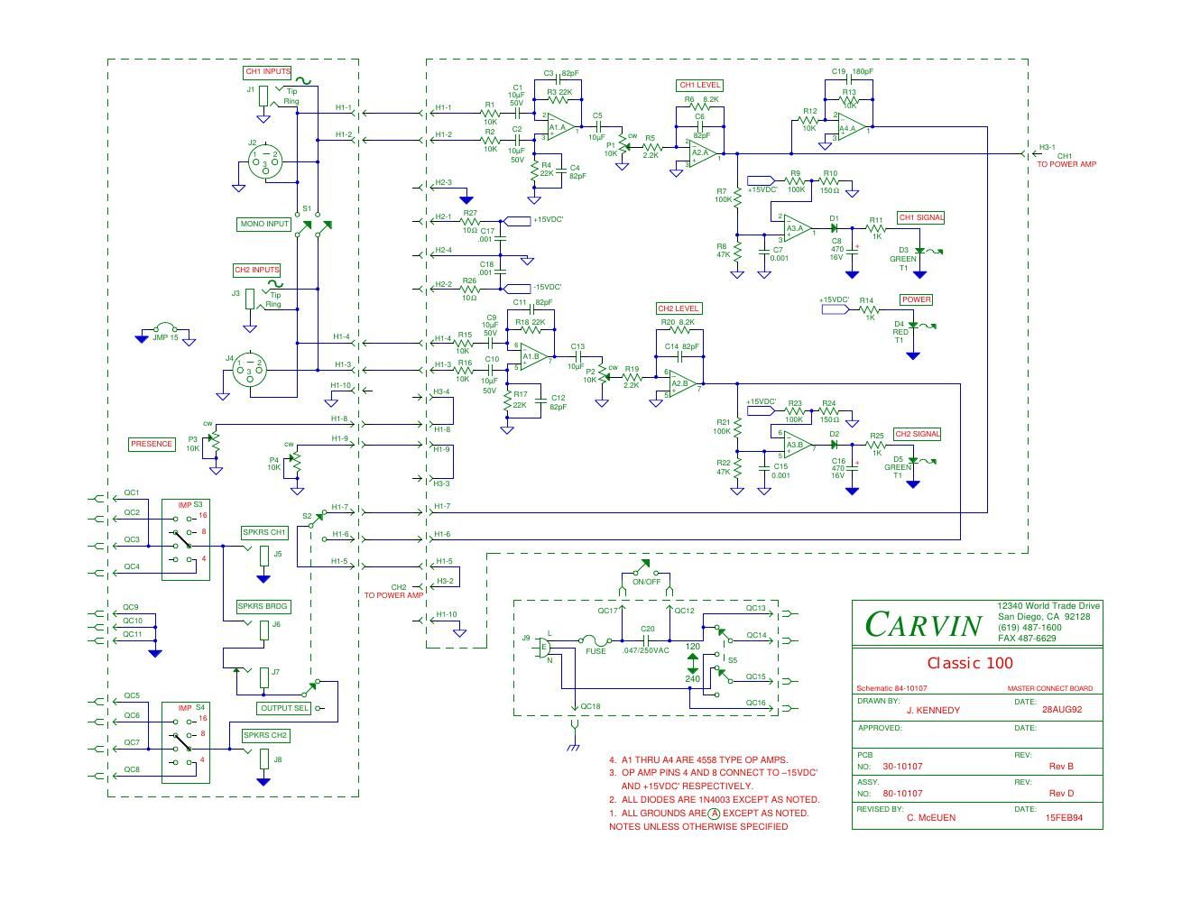 carvin classic 100 preamp schematic
