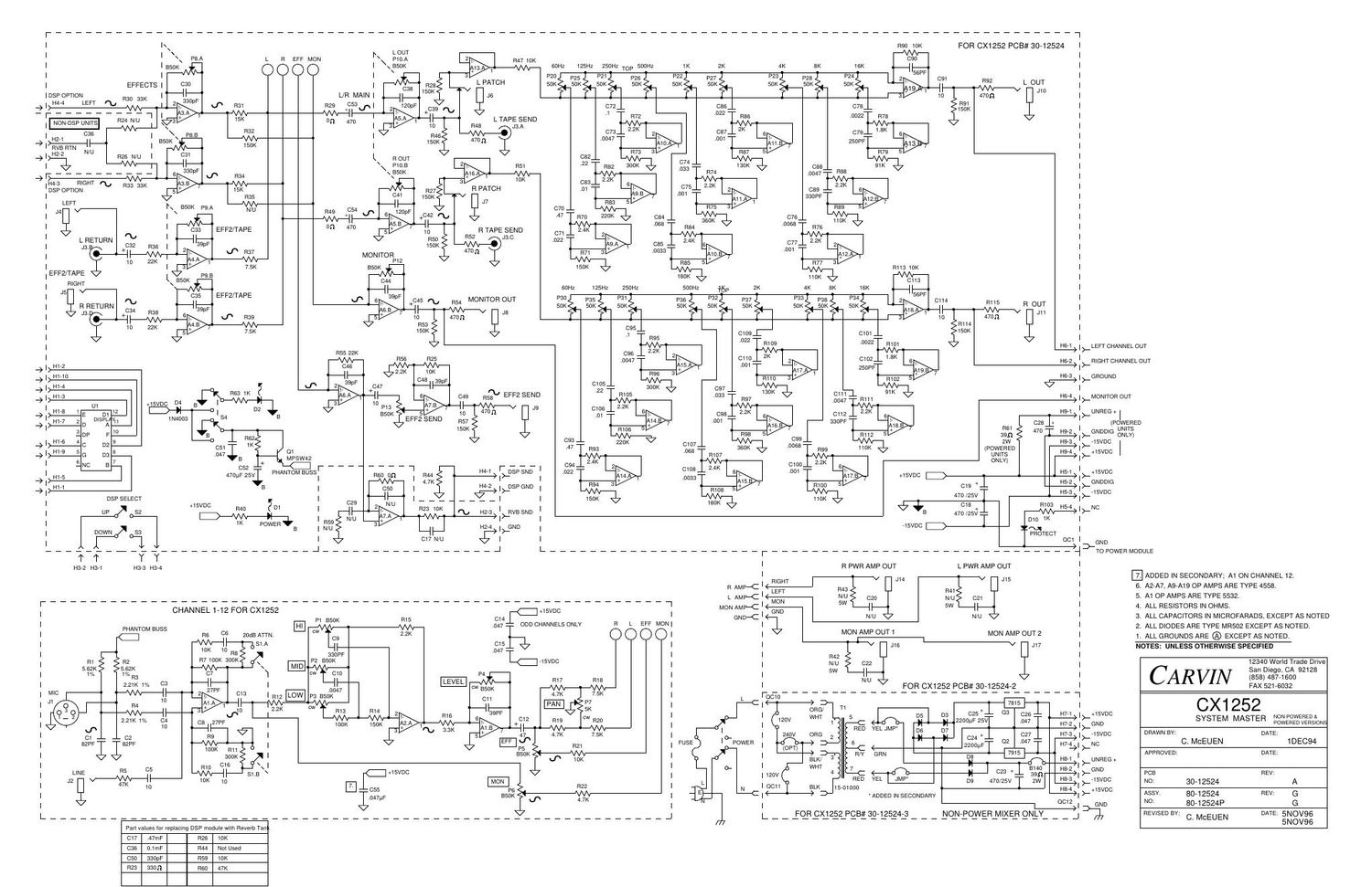 carvin cx 1252 mixer schematic