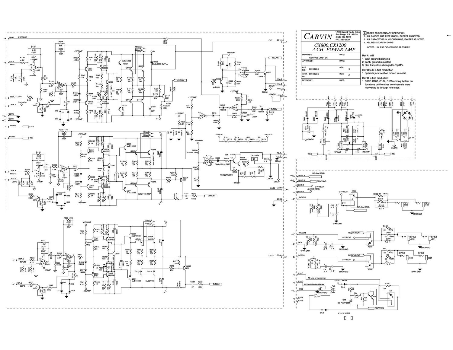 carvin cx 800 cx 1200 schematic