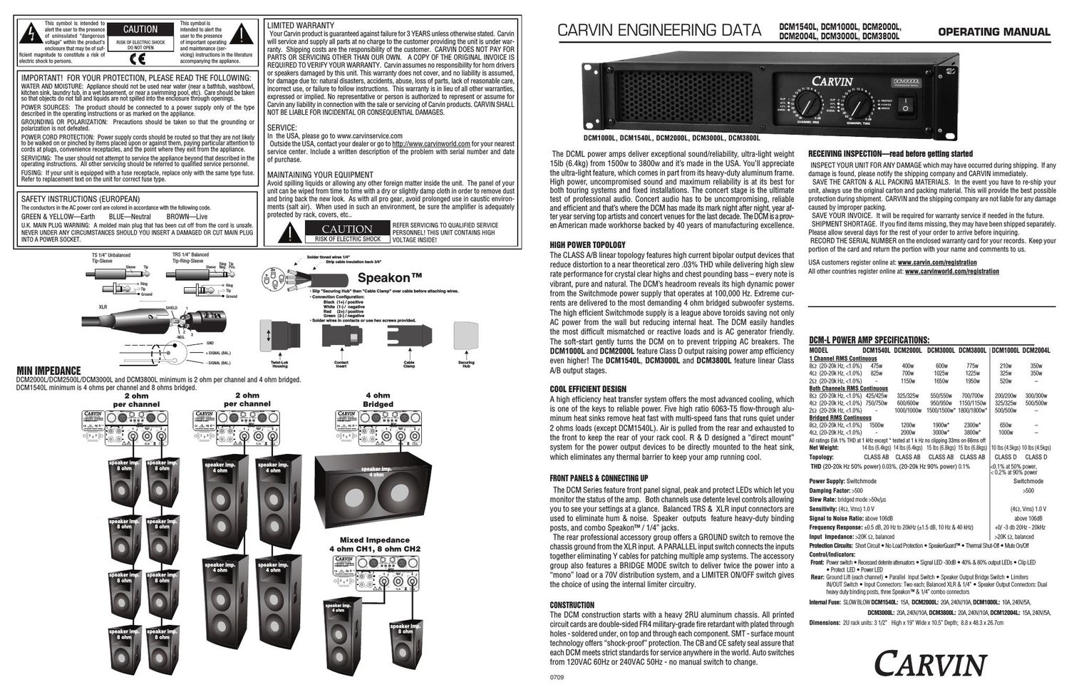 carvin dcm 1540 l owners manual