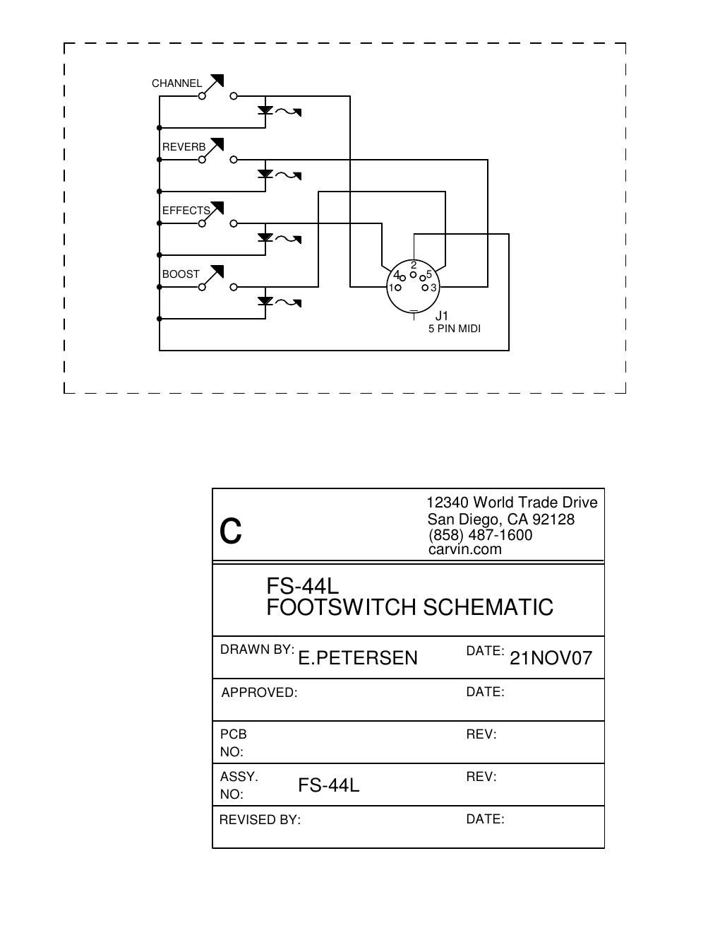 carvin fs 44l footswitch schematic