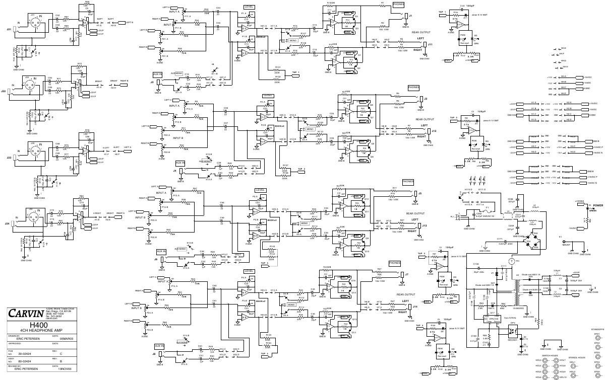 carvin h 400 headphone amp schematic