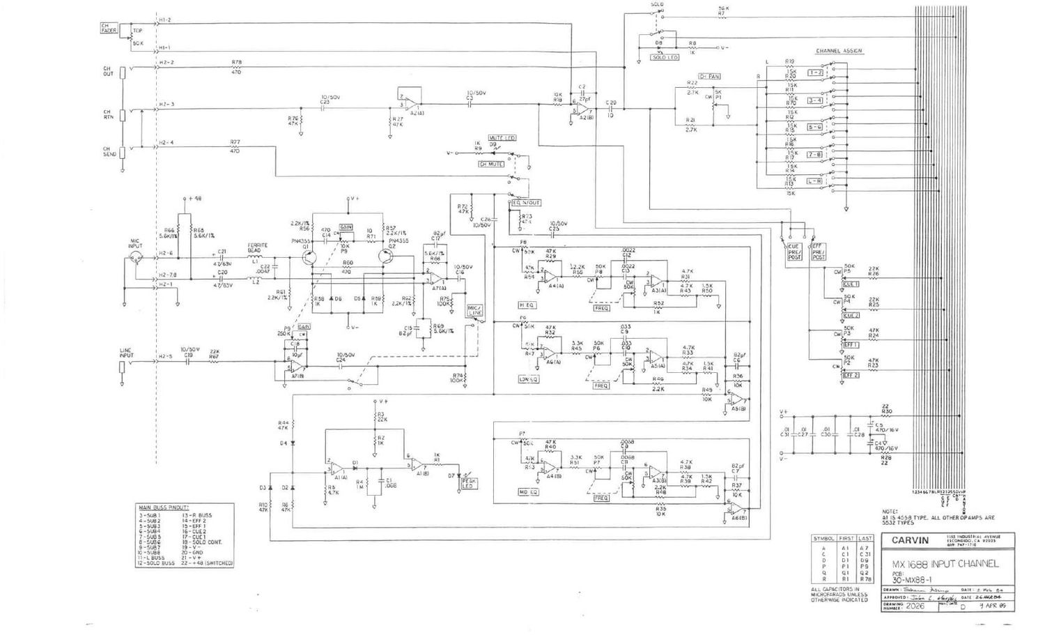 carvin mx 1688 mixer schematics