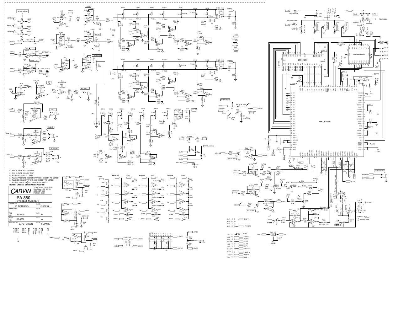 carvin pa 880 system master schematics