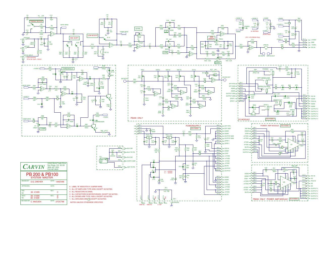 carvin pb 100 pb 200 bass amp schematics