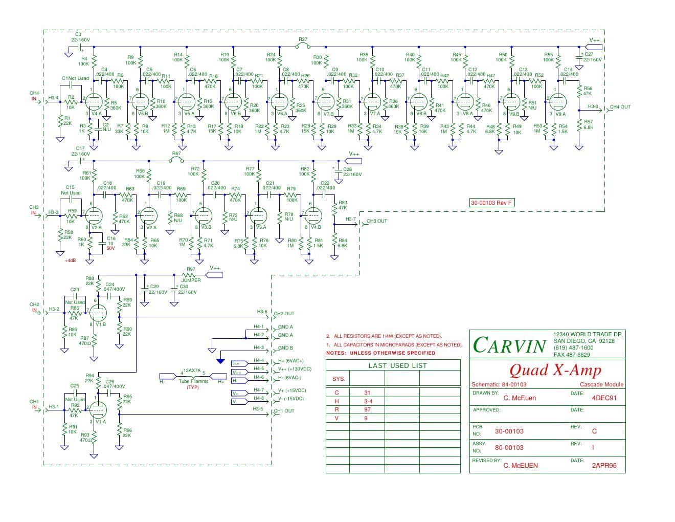 carvin quad x amp tube board schematic
