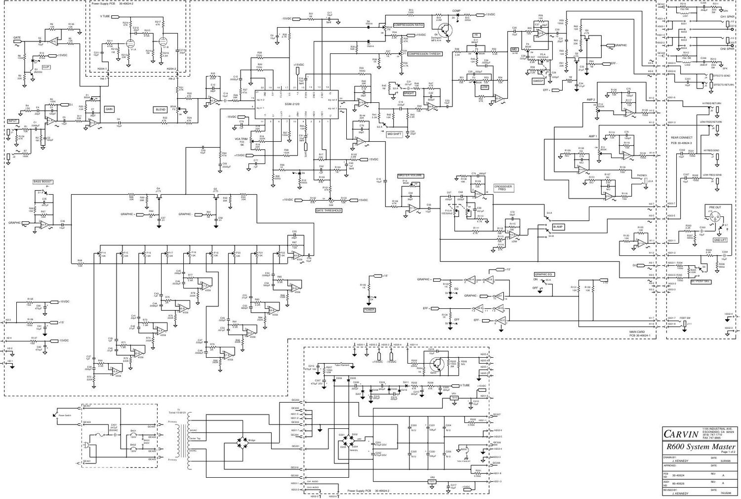 carvin r 600 preamp r ev a schematic