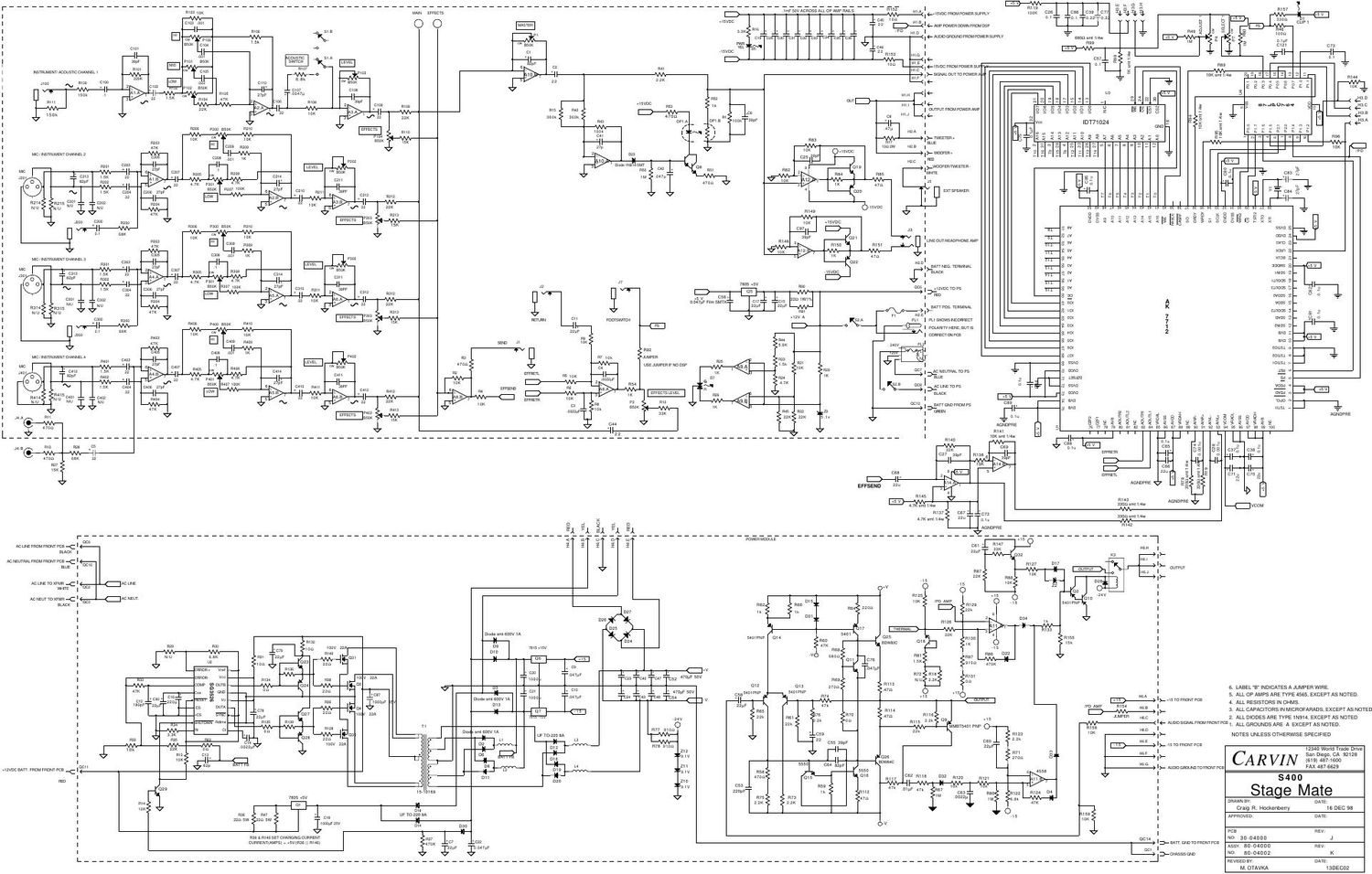 carvin s400 stage mate schematic